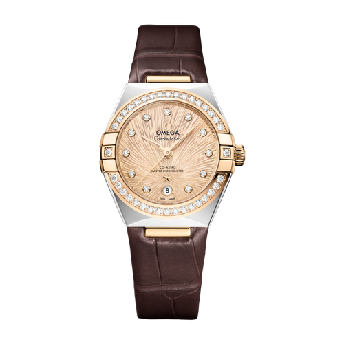 Omega Constellation Yellow Two-Tone Alligator Leather 29mm