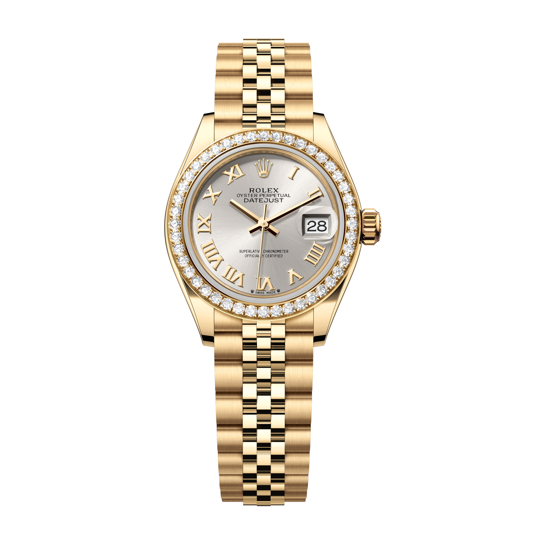 Rolex Lady-Datejust Silver Yellow Gold 28mm