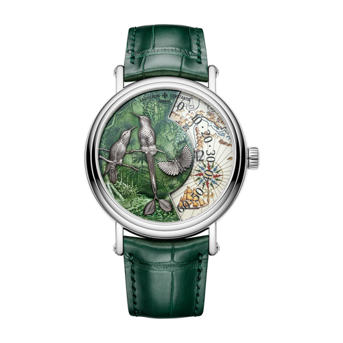Vacheron Constantin Métiers d'Art Tribute to Explorer Naturalists Gold White Gold Alligator Leather 41mm