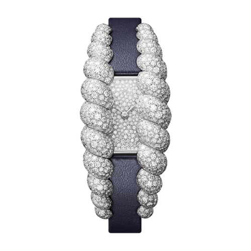 Cartier Tressage Silver White Gold Leather 14.4mm
