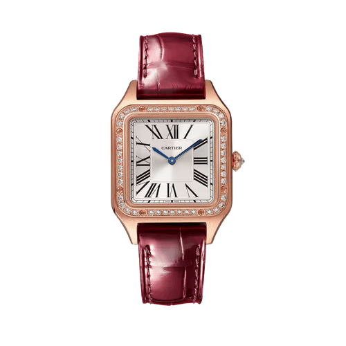 Cartier Santos Dumont Silver Leather 27.5mm