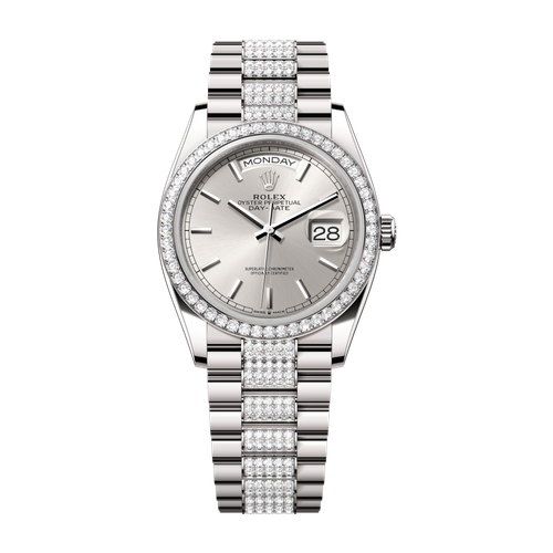 Rolex Day-Date 36 Silver White Gold 36mm