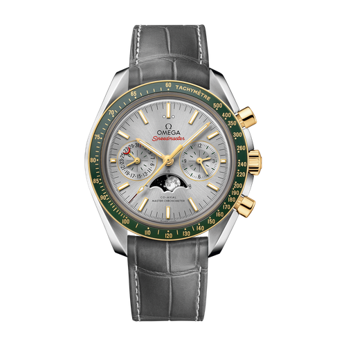 Omega Speedmaster Moonphase Grey Two-Tone Alligator Leather 44.3mm