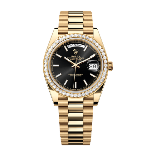 Rolex Day-Date 40 Black Yellow Gold 40mm