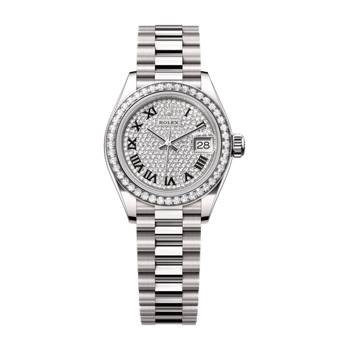 Rolex Lady-Datejust Diamond Pave White Gold 28mm
