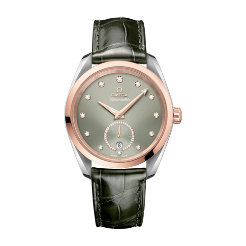 Omega Seamaster Aqua Terra 150M Green Two-Tone Alligator Leather 38mm