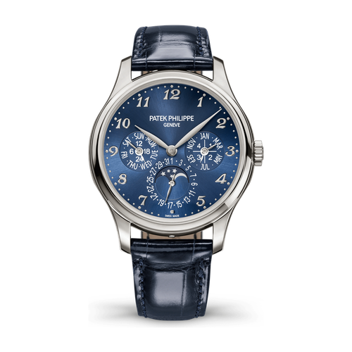 Patek Philippe Grand Complications Blue White Gold Alligator Leather 39mm