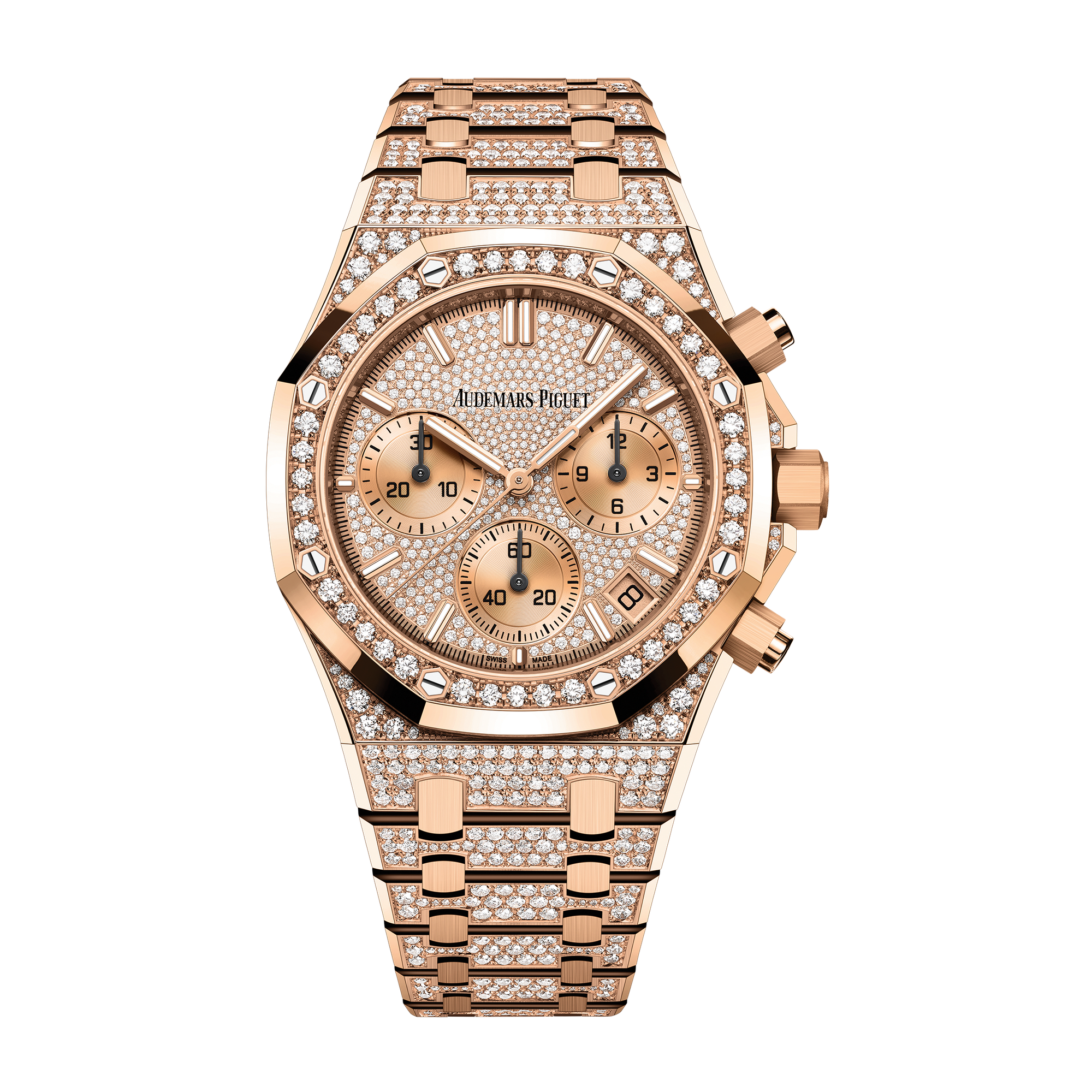 Audemars Piguet Royal Oak Selfwinding Chronograph Diamond Pave Rose Gold 41mm