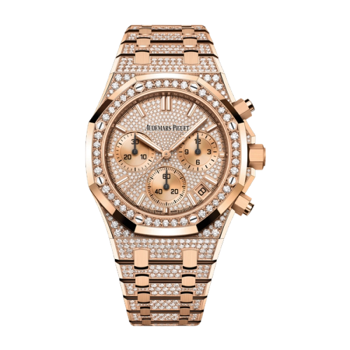 Audemars Piguet Royal Oak Selfwinding Chronograph Diamond Pave Rose Gold 41mm