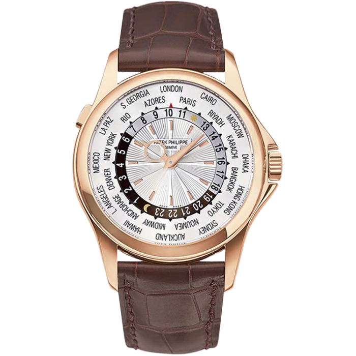 Patek Philippe Complications Silver Rose Gold Leather 39.5mm
