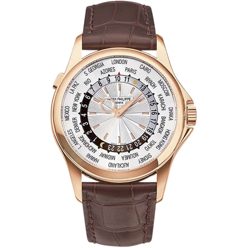 Patek Philippe Complications Silver Rose Gold Leather 39.5mm