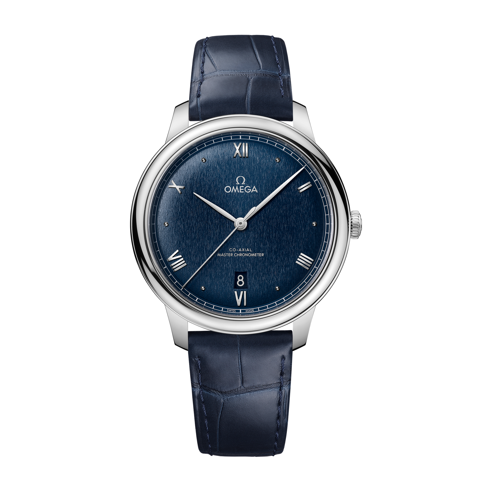 Omega De Ville Prestige Blue Steel Alligator Leather 40mm