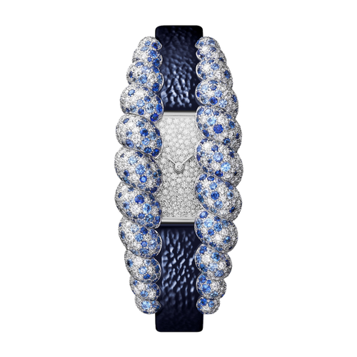 Cartier Tressage Silver White Gold Leather 14.4mm