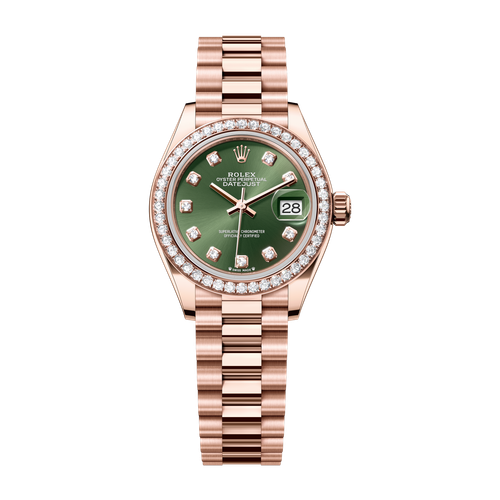 Rolex Lady-Datejust Green Rose Gold 28mm