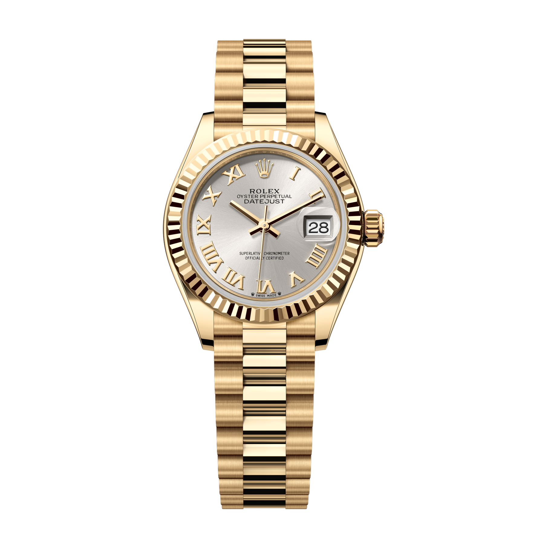 Rolex Lady-Datejust Silver Yellow Gold 28mm