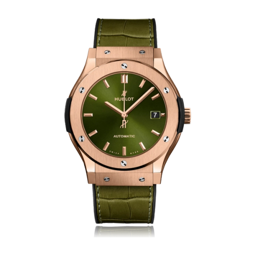 Hublot Classic Fusion Green King Gold Rubber 45mm