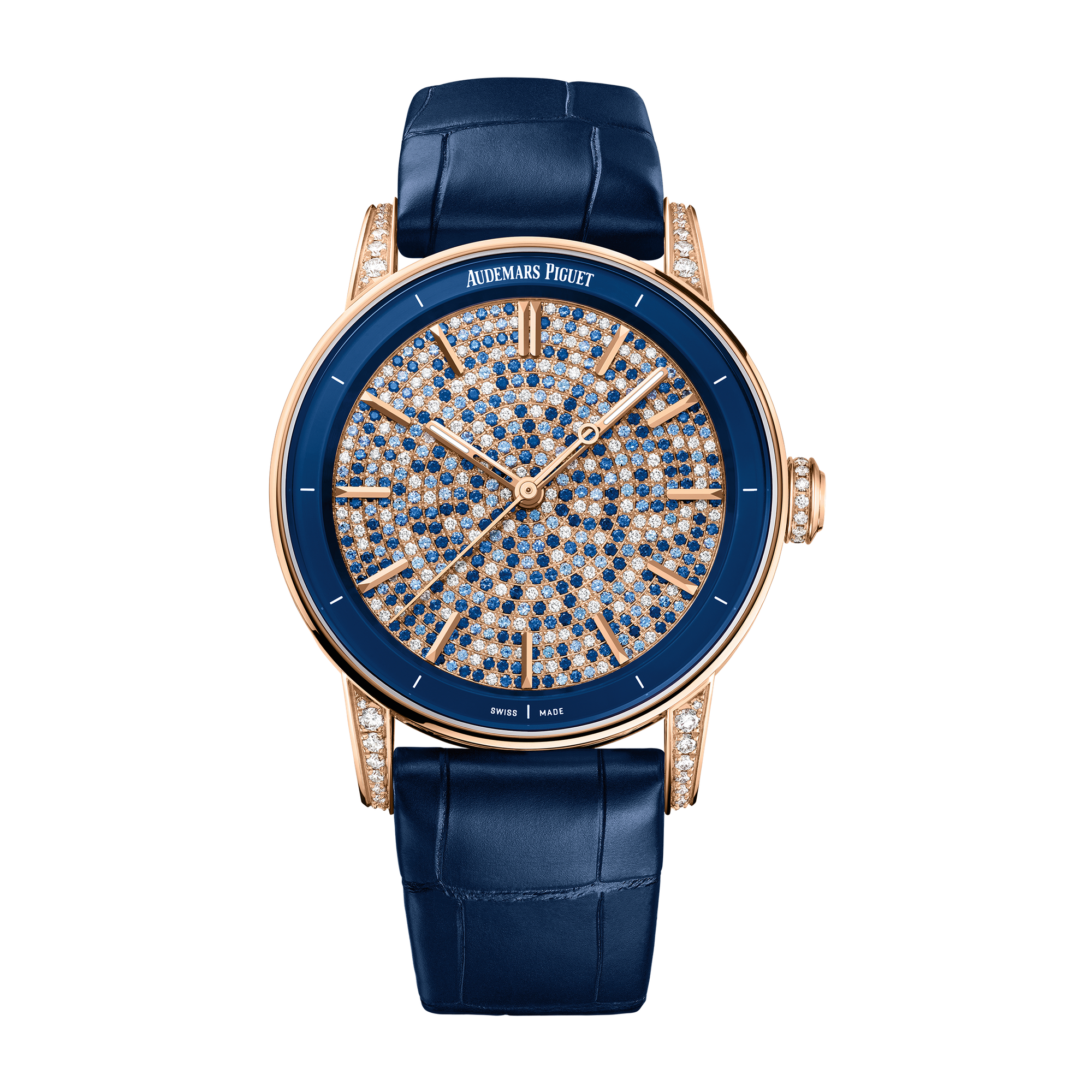 Audemars Piguet Code 11.59 Selfwinding Diamond Pave Rose Gold Alligator Leather 38mm