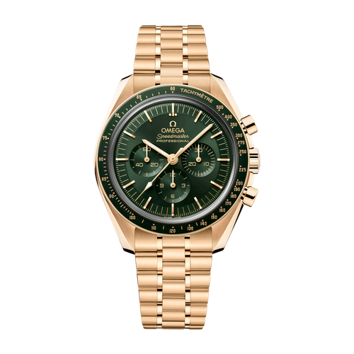 Omega Speedmaster Moonwatch Professional Green Yellow Gold 42mm