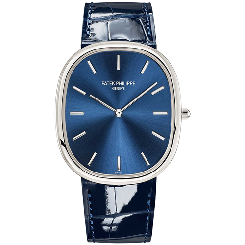 Patek Philippe Golden Ellipse Blue Platinum Leather 39.5mm