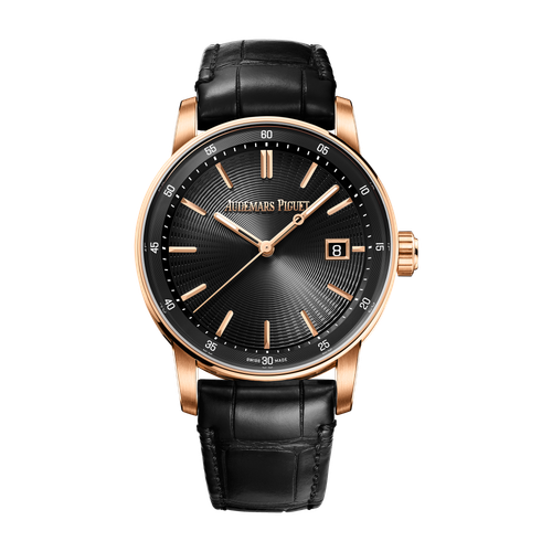 Audemars Piguet Code 11.59 Selfwinding Black Rose Gold Alligator Leather 38mm