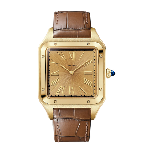 Cartier Santos-Dumont Extra Large Gold Yellow Gold Alligator Leather 33.9mm