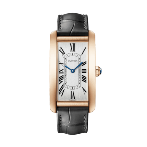 Cartier Tank Américaine Silver Rose Gold Alligator Leather 24.4mm