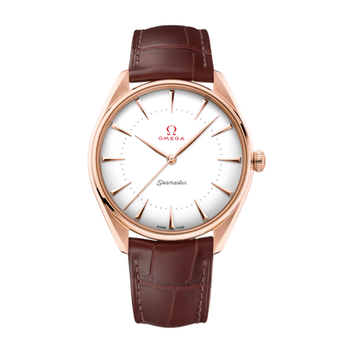 Omega Seamaster White Rose Gold Alligator Leather 39.5mm