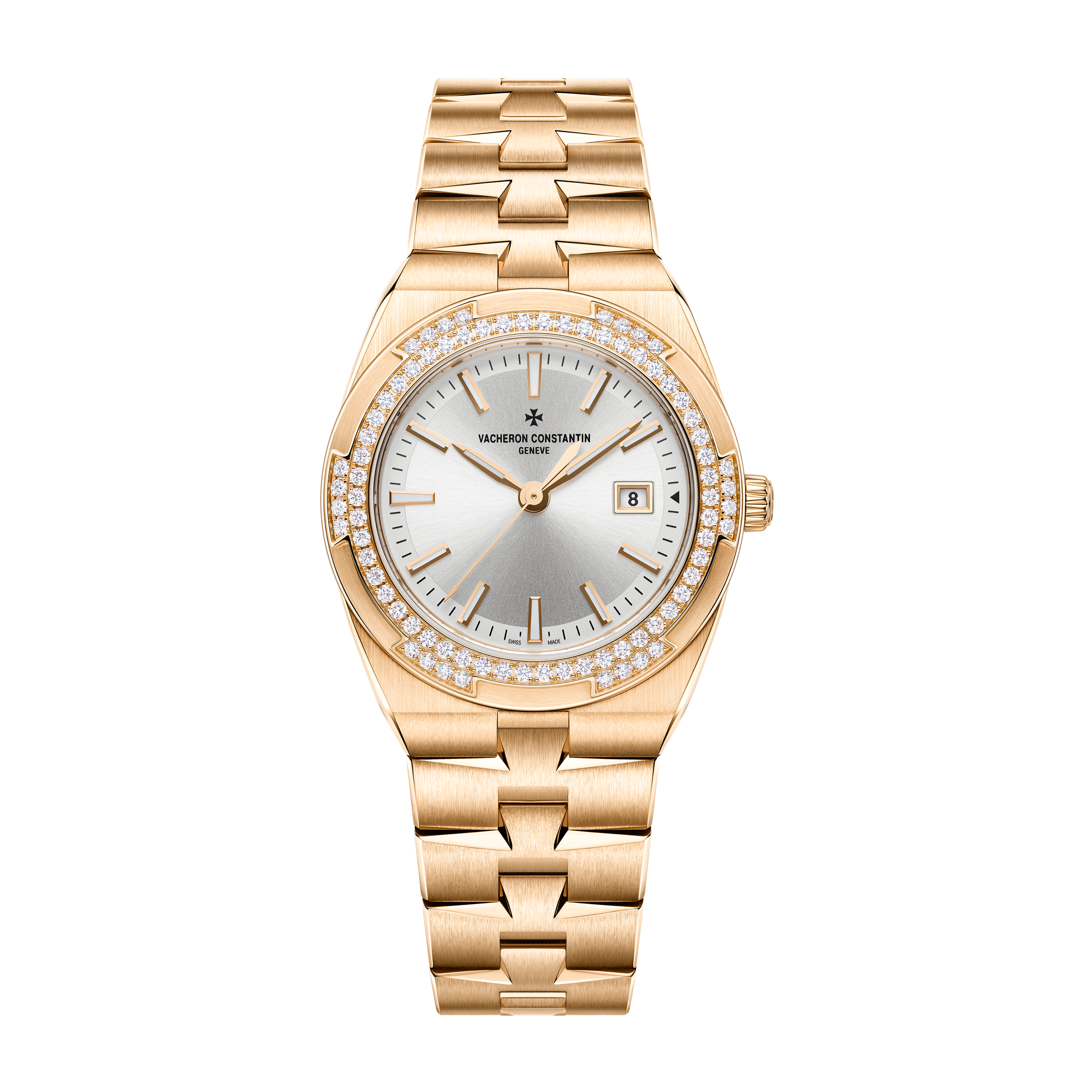 Vacheron Constantin Overseas Quartz Silver Rose Gold 33mm