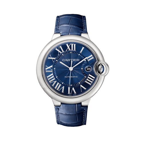 Cartier Ballon Bleu 44.1 mm Blue Steel Alligator Leather 44.1mm