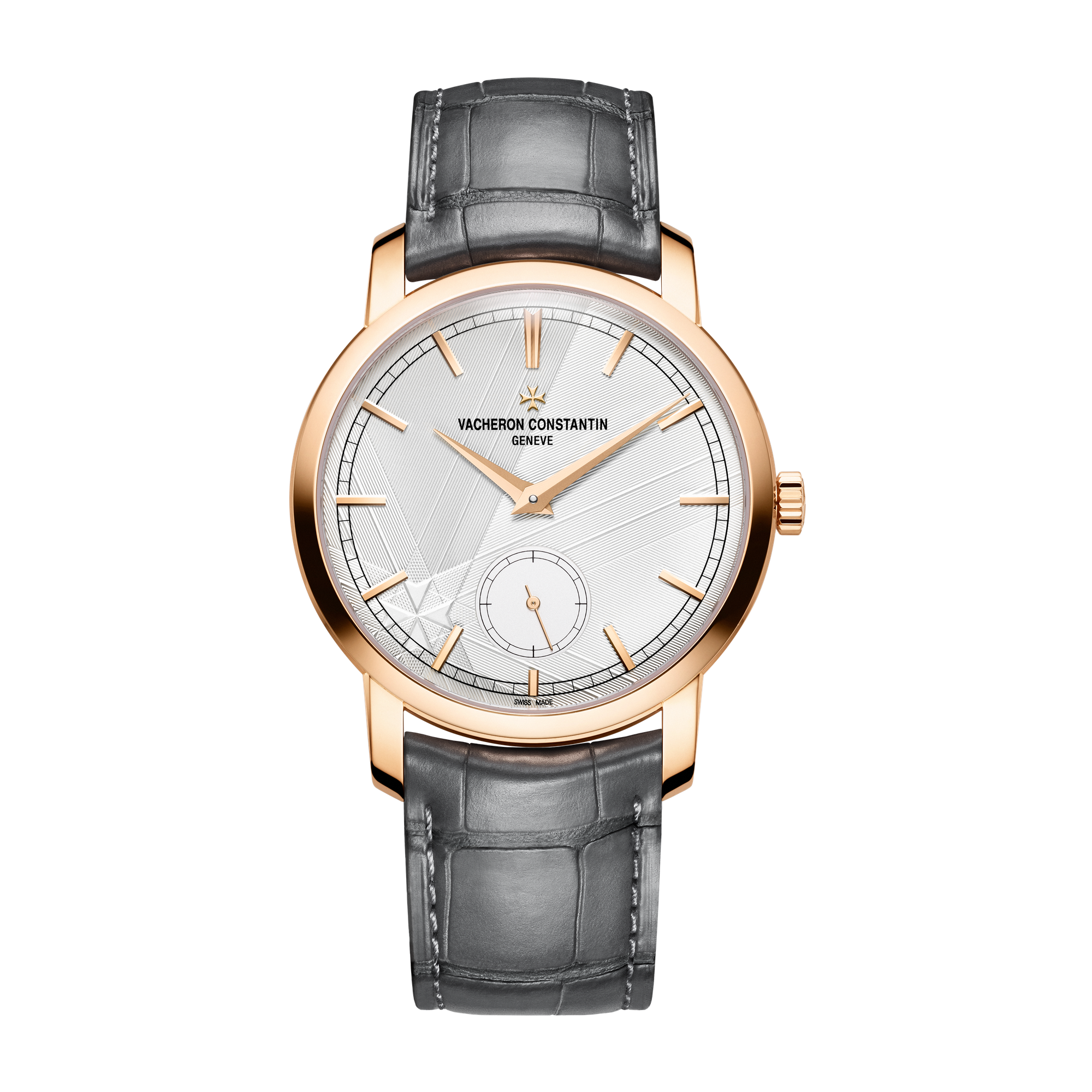 Vacheron Constantin Traditionnelle Manual-winding Silver Rose Gold Alligator Leather 38mm
