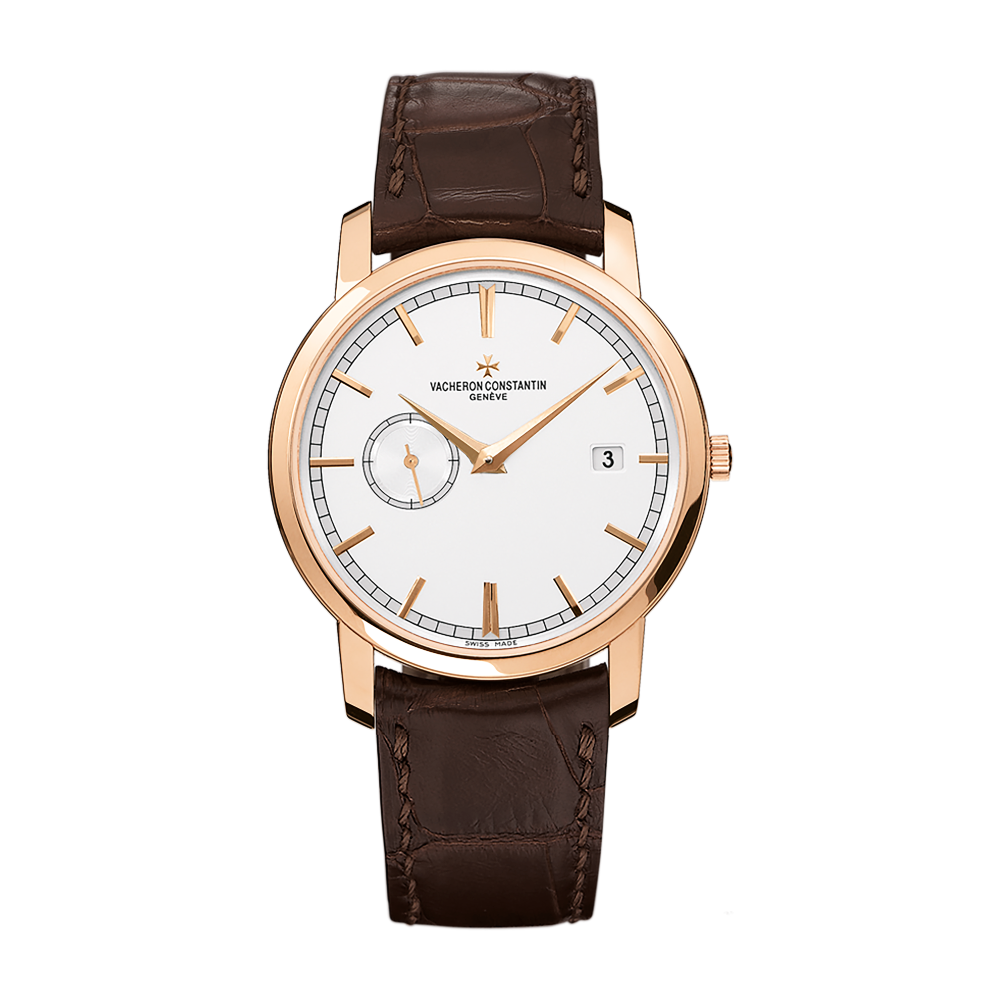 Vacheron Constantin Traditionnelle Self-winding Silver Rose Gold Alligator Leather 38mm