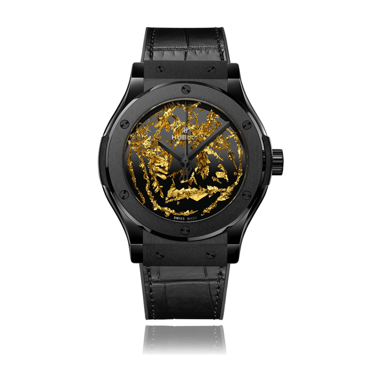 Hublot Classic Fusion Gold Crystal Ceramic Alligator Leather 42mm