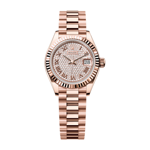 Rolex Lady-Datejust Diamond Pave Rose Gold 28mm