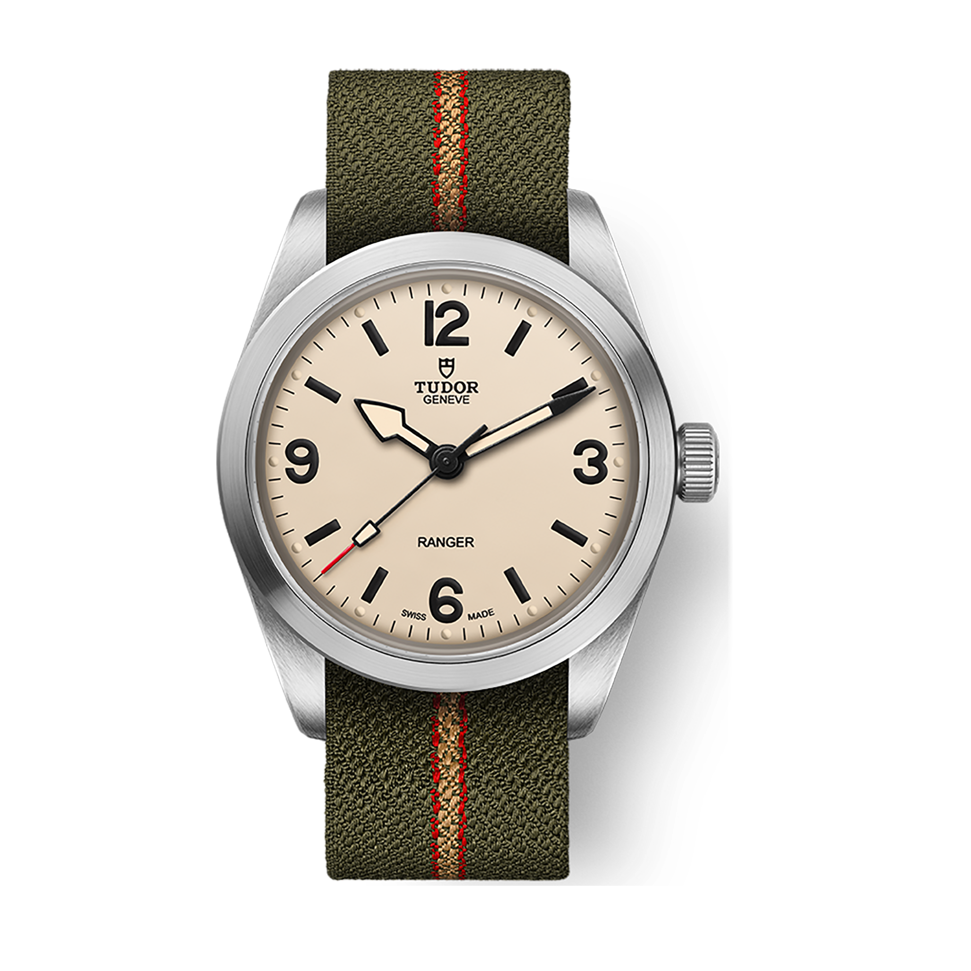 Tudor Ranger Cream Steel Fabric 36mm