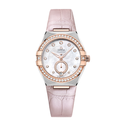 Omega Constellation White Two-Tone Alligator Leather 34mm