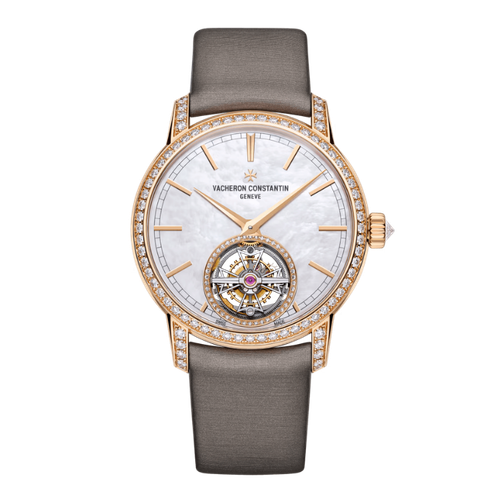 Vacheron Constantin Traditionnelle Tourbillon Mother of Pearl Rose Gold Fabric 39mm