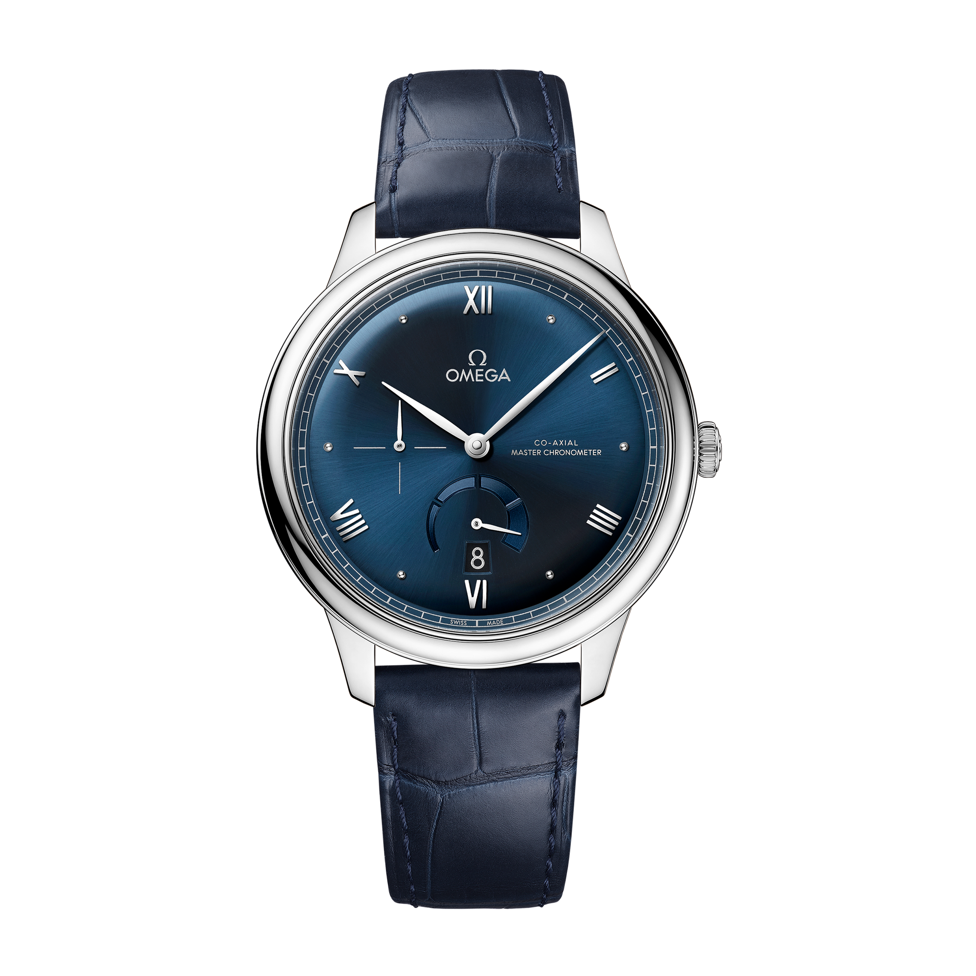 Omega De Ville Prestige Blue Steel Alligator Leather 41mm