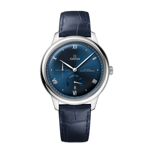 Omega De Ville Prestige Blue Steel Alligator Leather 41mm