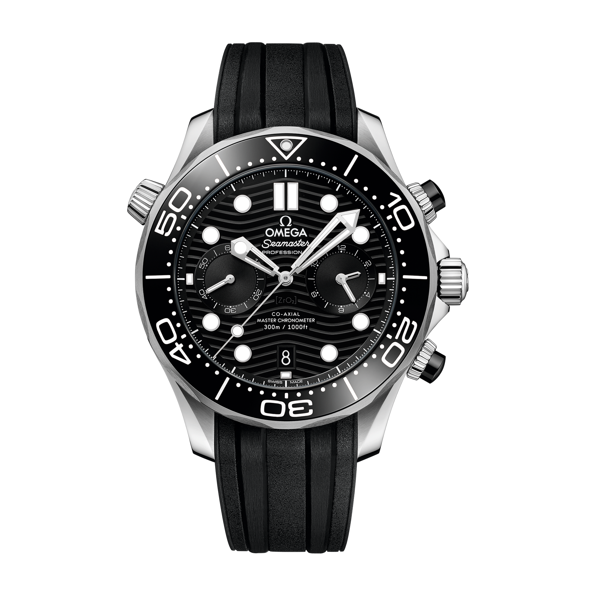 Omega Seamaster Diver 300M Black Steel Rubber 44mm