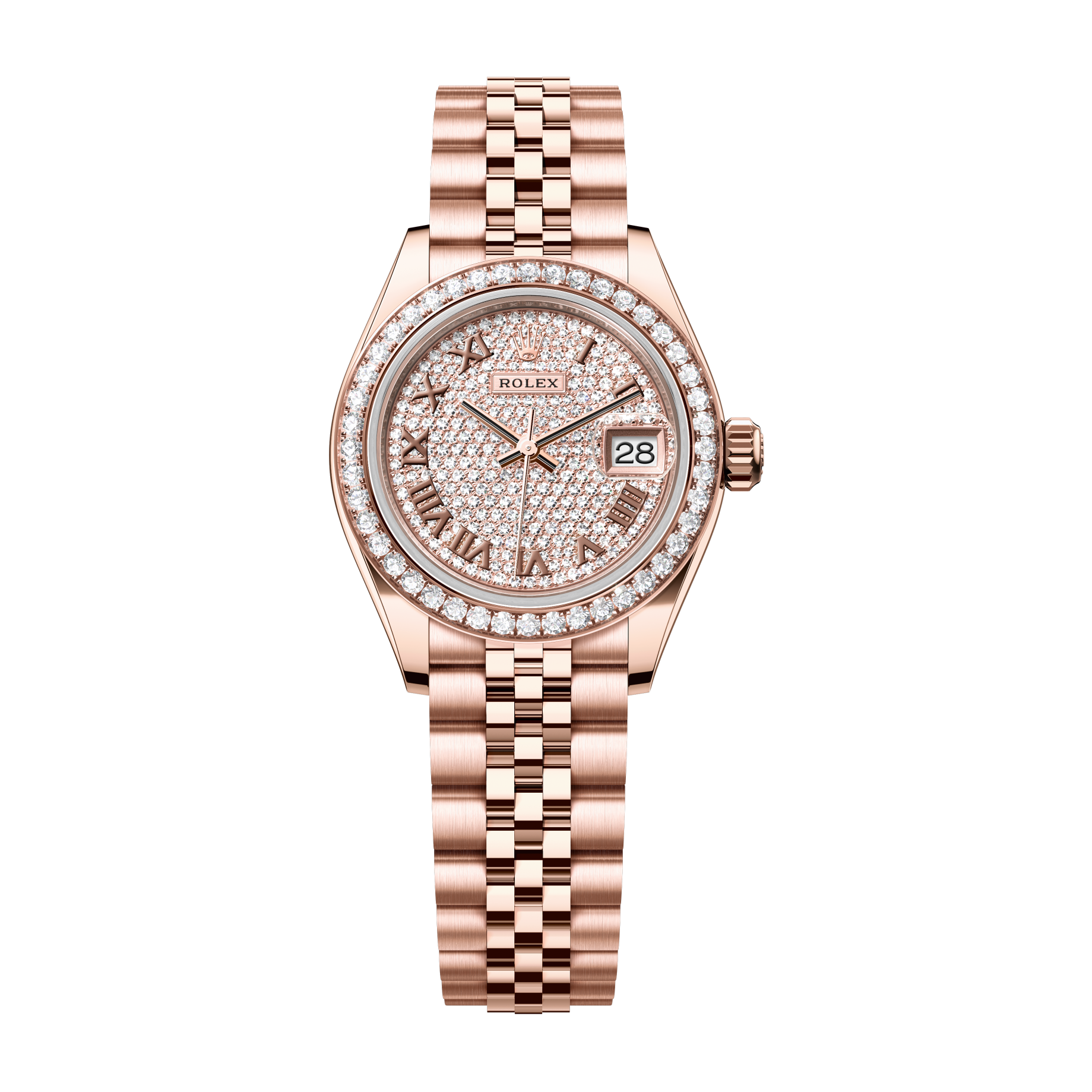 Rolex Lady-Datejust Diamond Pave Rose Gold 28mm