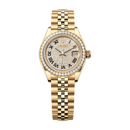 Rolex Lady-Datejust Diamond Pave Yellow Gold 28mm