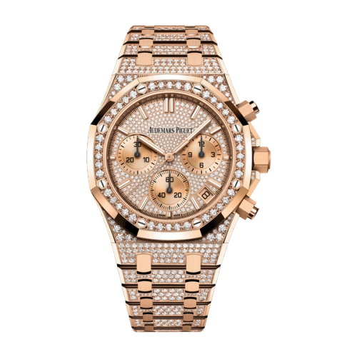Audemars Piguet Royal Oak Selfwinding Chronograph Diamond Pave Rose Gold 41mm