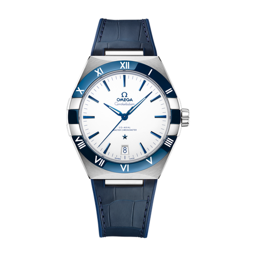 Omega Constellation White Steel Alligator Leather 41mm