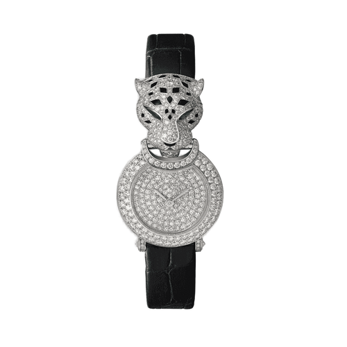 Cartier La Panthère Diamond Pave White Gold Alligator Leather