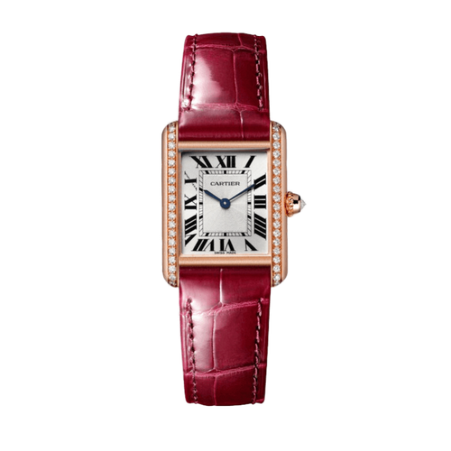 Cartier Tank Louis Cartier Silver Rose Gold Alligator Leather 22mm