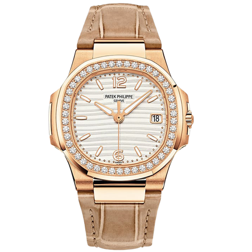 Patek Philippe Lady Nautilus White Rose Gold Leather 32mm
