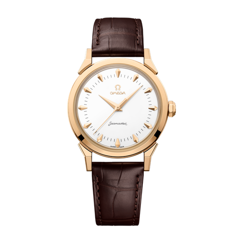Omega Seamaster 37 mm White Yellow Gold Alligator Leather 37mm