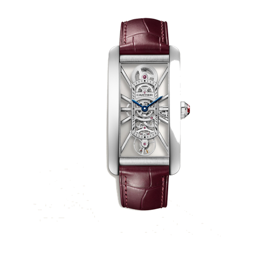 Cartier Tank Américaine Skeleton Platinum Alligator Leather 24.4mm