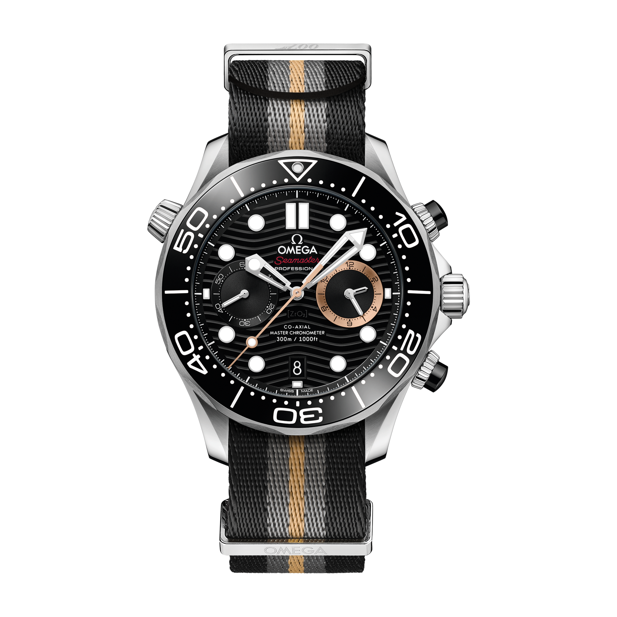 Omega "007 First Light" Seamaster Diver 300M Black Steel Fabric 44mm