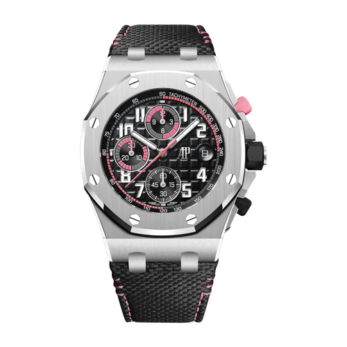 Audemars Piguet Royal Oak Offshore Selfwinding Chronograph Black Steel Leather 42mm